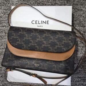 Celine Duo Flap Wallet On Strap